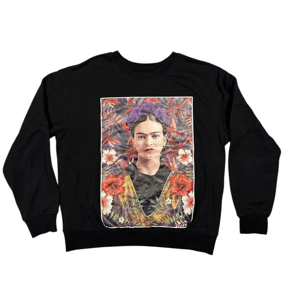 Frida Kahlo Official Licensed Graphic Sweatshirt – Black – Size M Artwear